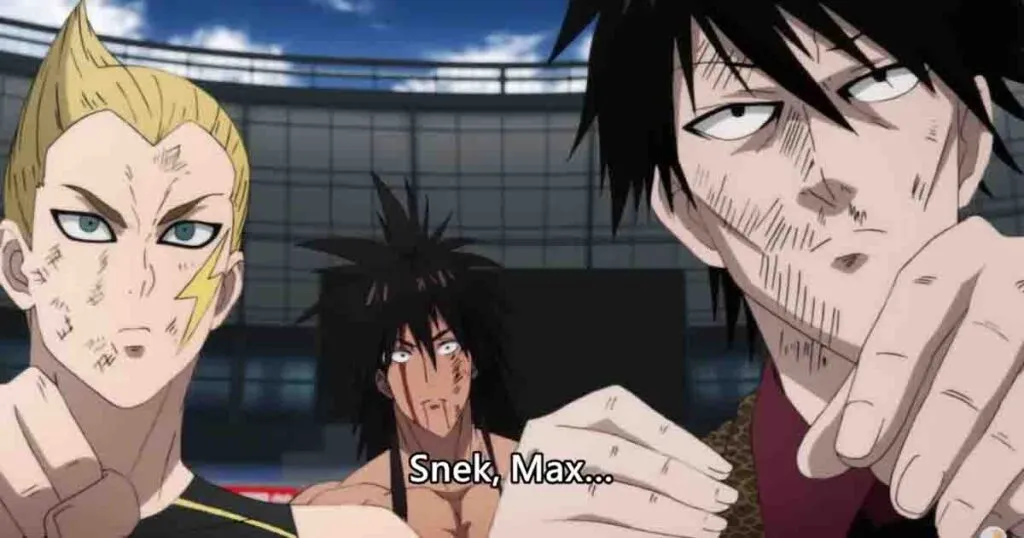 Lightning Max and Snek protects Suiryu.
